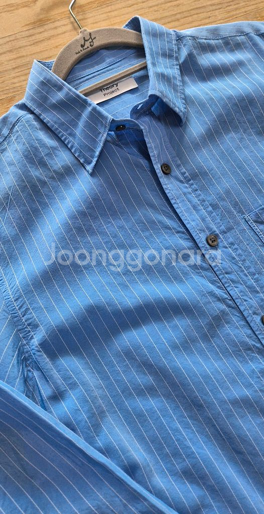 띠어리 블루 스트라이프 셔츠--4