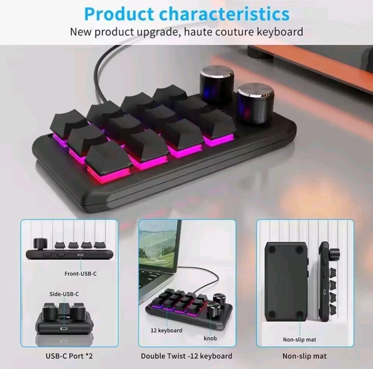 12키 더블 노브 LED 키보드--3