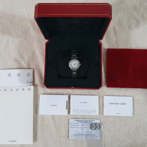 까르띠에 발롱블루 흰판 다이아 28mm