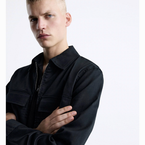 자라 유틸리티 포켓 오버핏 집업자켓 블랙 XL