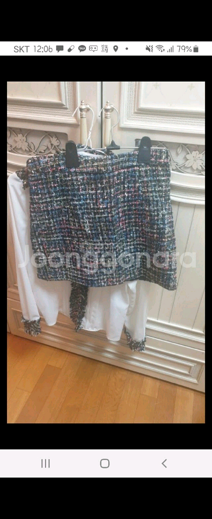 새상품 트위드 블라우스&미니스커트 세트(55)--1