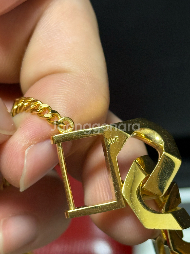 금사자 팔각체인금팔찌18mm--1