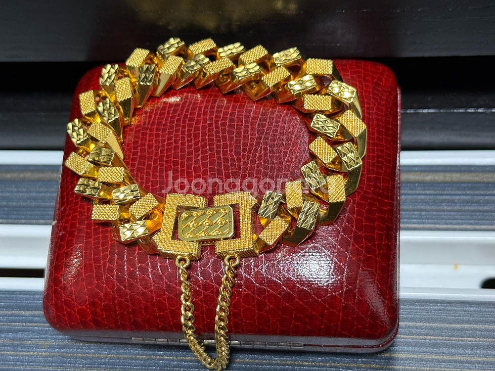 금사자 팔각도트다이아컷금팔찌15mm--0