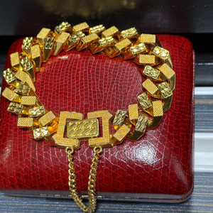 금사자 팔각도트다이아컷금팔찌15mm