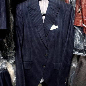 캠브리지멤버스 / 이태리 까노니꼬 플란넬 울 스트라이프 와이드 피크드라펠 톰포드 모티브 수트 / 100, 32