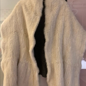 이상봉 와이드 밍크숄 망또 판초 케이프