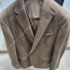 폴로 헤링본 브라운 자켓 조끼