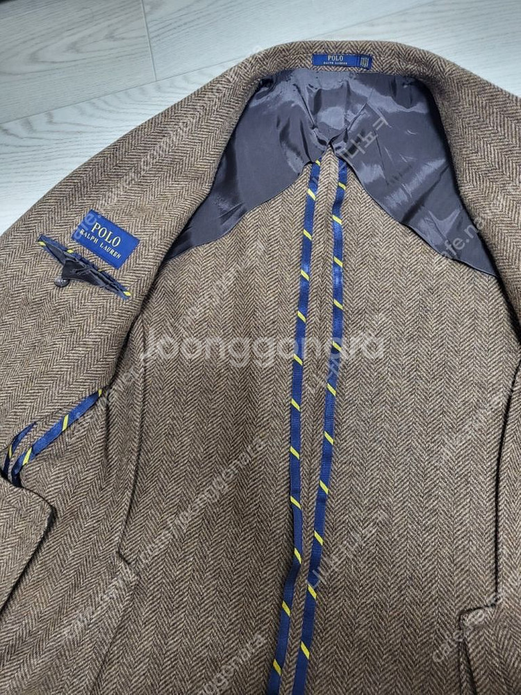 폴로 헤링본 브라운 자켓 조끼--3