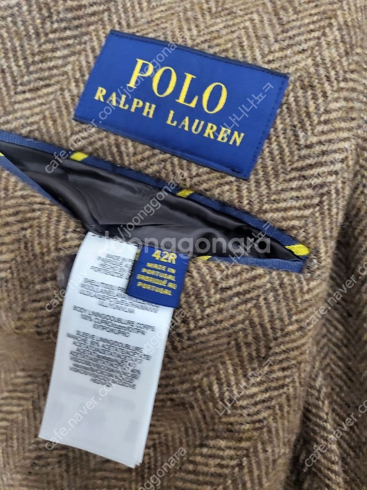 폴로 헤링본 브라운 자켓 조끼--5