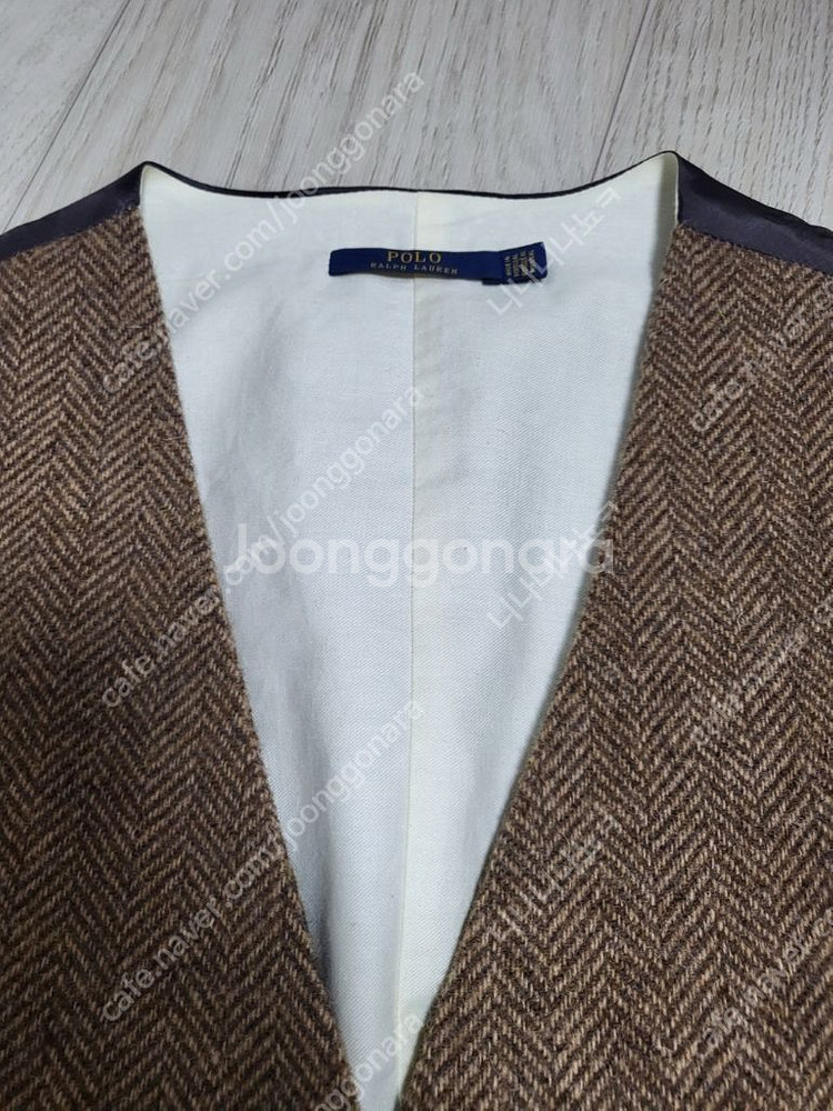 폴로 헤링본 브라운 자켓 조끼--8