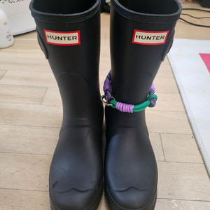 헌터 레인부츠 우먼스 오리지널 숏 블랙 260 사이즈 판매합니다