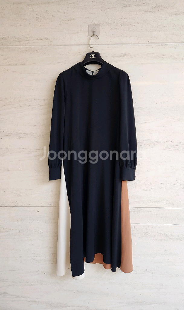 주크 컬러배색 롱원피스 55사이즈--1