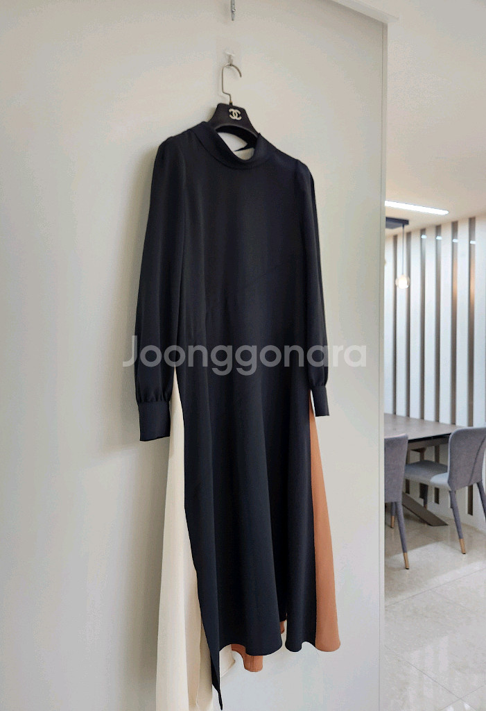 주크 컬러배색 롱원피스 55사이즈--3