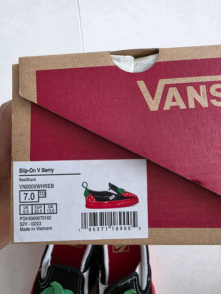 반스 딸기 슬립온 130--6