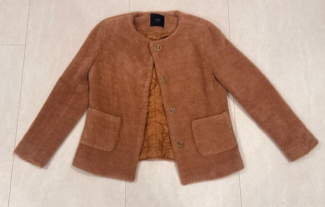 [새상품] reine 렌느 블랙라벨 세인트 누빔자켓_페일오렌지 구매이력 있음--1