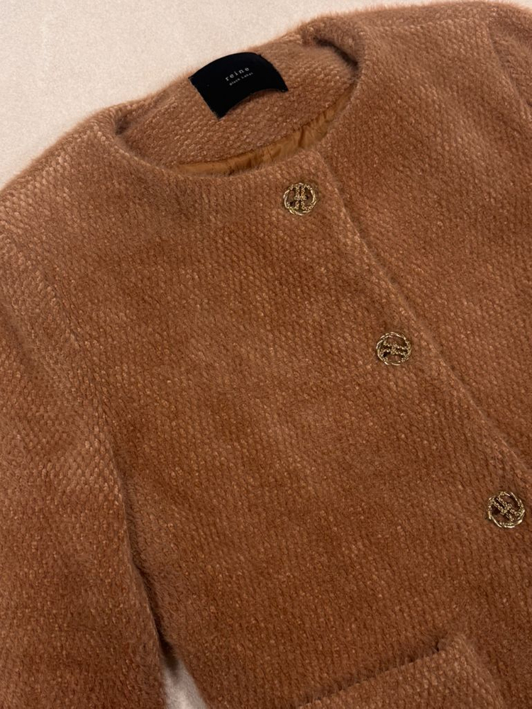 [새상품] reine 렌느 블랙라벨 세인트 누빔자켓_페일오렌지 구매이력 있음--4