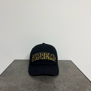 슈프림 워시드 블랙 로고 볼캡 모자 6패널 캡