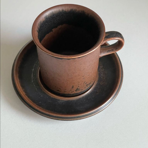 빈티지그릇) 아라비아핀란드 루스카 톨컵 앤 소서 세트