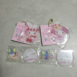 일괄 산리오 마이멜로디 마멜 아크릴스탠드 키링 로리타풍 세트