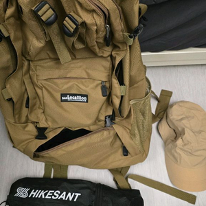 로컬라이언 40L 등산가방 + K2 모자 + 하이크젠 등산스틱