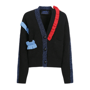 럭키슈에뜨 프릴 니트 가디건