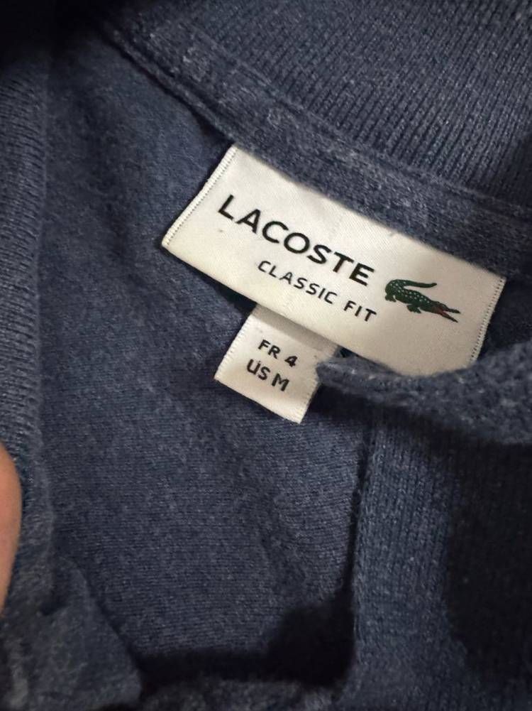 라코스테 커스텀 핏 네이비 긴팔 티셔츠--2