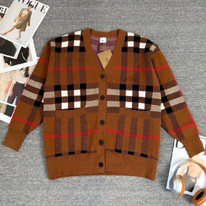 (새상품) 버버리 체크 여성 니트 가디건