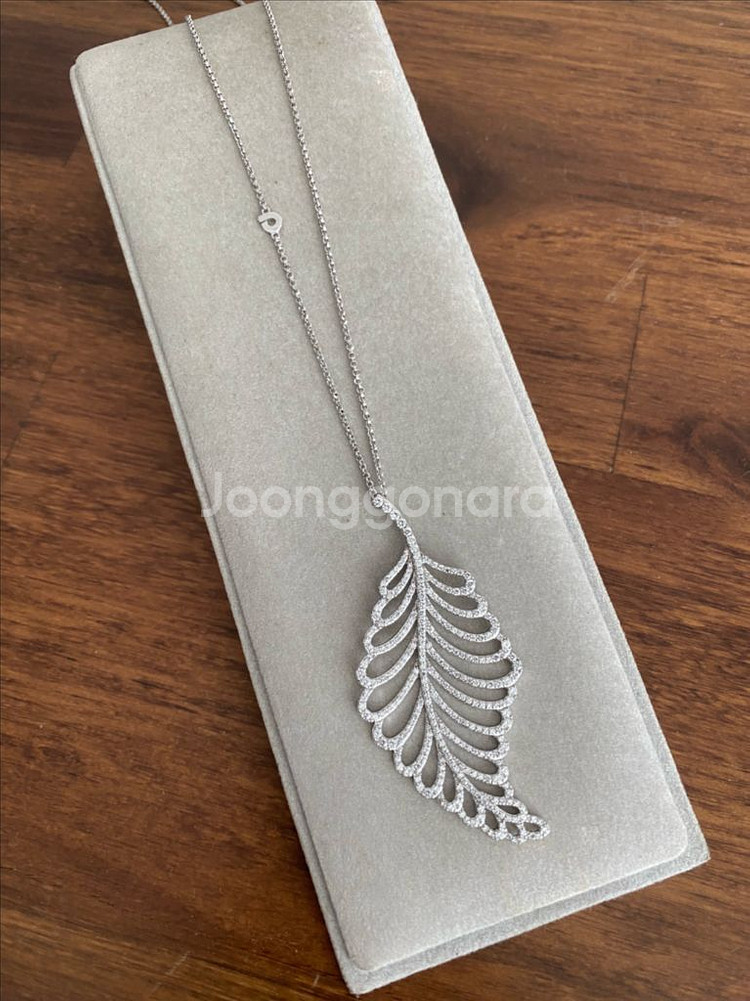 나뭇잎 모티브 실버 펜던트 목걸이(925)--0