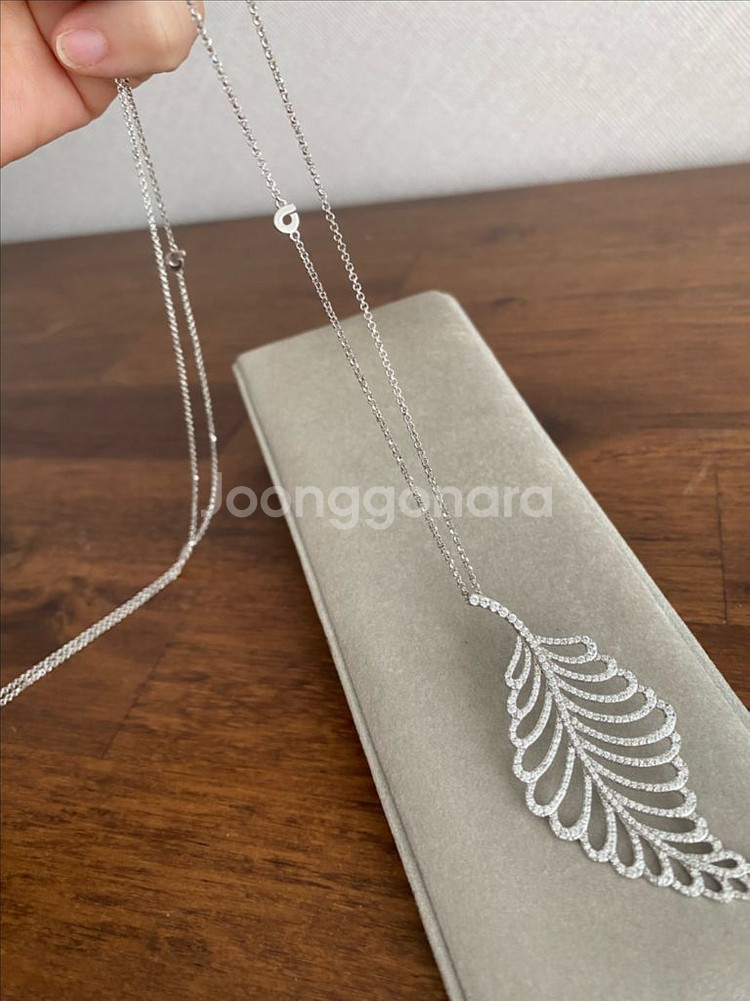 나뭇잎 모티브 실버 펜던트 목걸이(925)--4