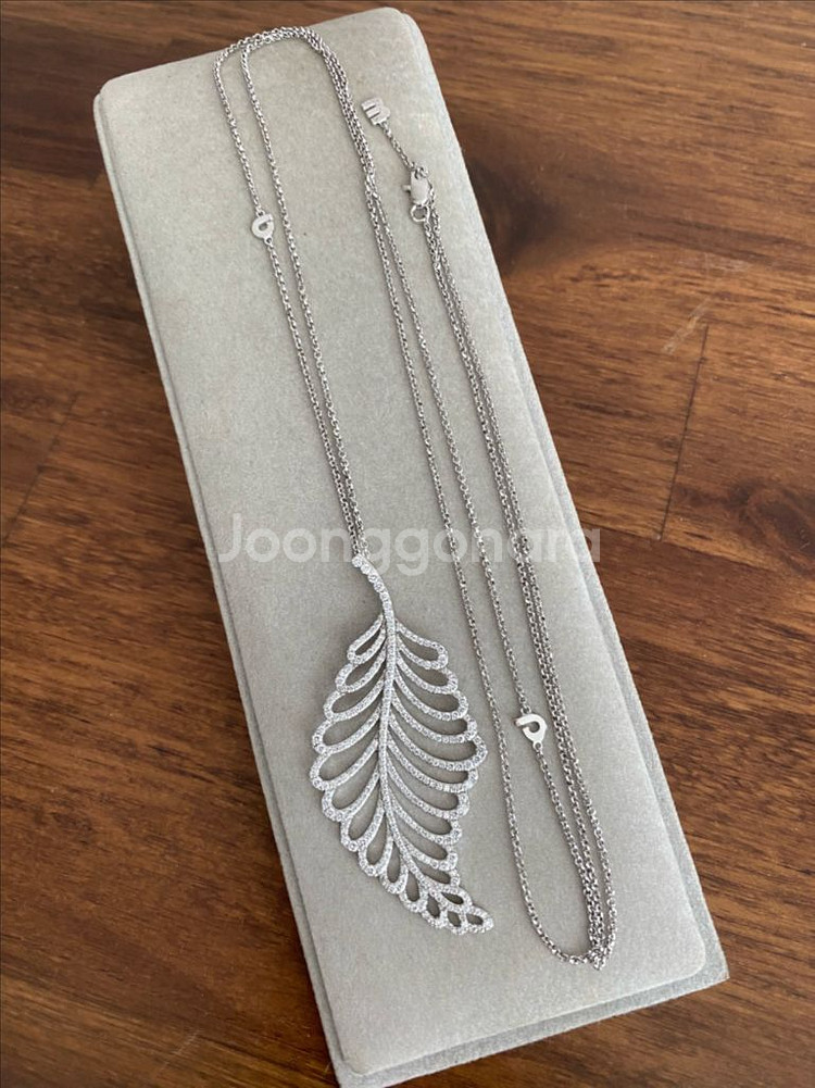 나뭇잎 모티브 실버 펜던트 목걸이(925)--1