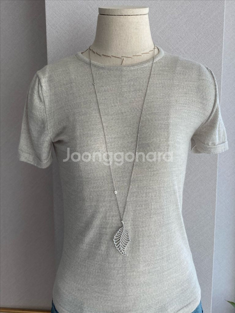 나뭇잎 모티브 실버 펜던트 목걸이(925)--7