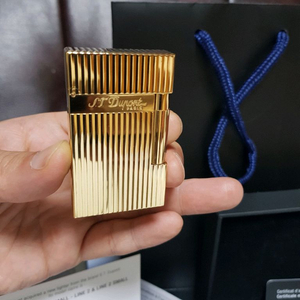 새상품급 듀퐁라이터 라인2 신형 ca16827 스트라이프 금장 쌍불 듀퐁라이타