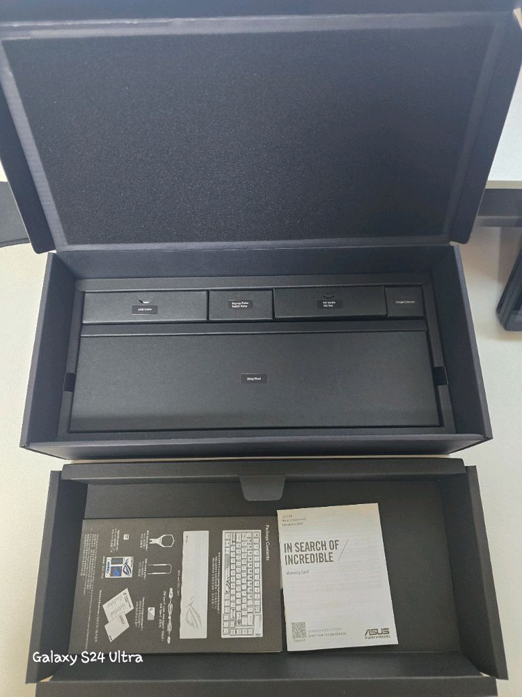 ROG AZOTH X V2 SNOW 한글 단순개봉--2