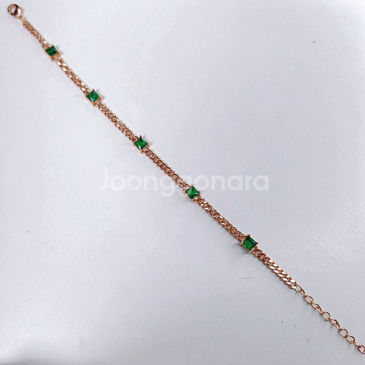 새상품,선물박스포장] 천연 에메랄드 데일리 체인 팔찌/목걸이 귀걸이 반지 팔찌 진주 샤넬 14k 18k 스와로브스키--1