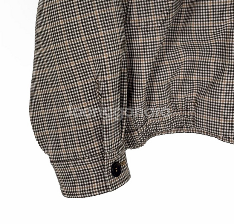 [40] 미우미우 25ss 더블 체크 위브 오버핏 울 블루종 자켓 브라운--6