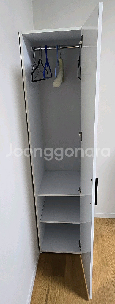 전신 거울 옷장 화이트--1