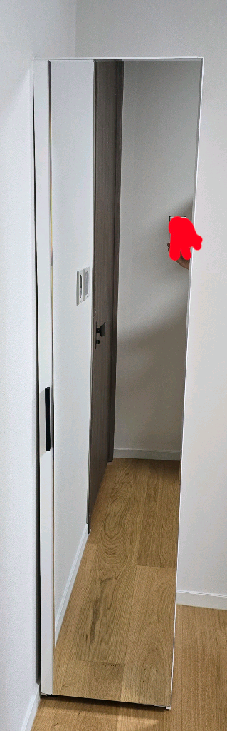 전신 거울 옷장 화이트--2