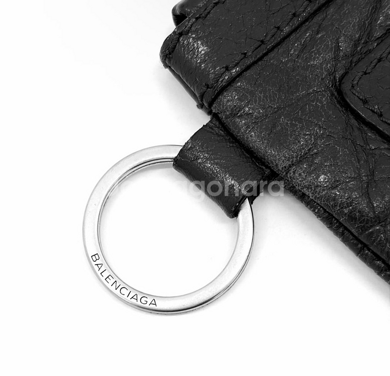 [S] 발렌시아가 모터 시티 클래식 클립 레더 클러치 파우치 스몰 블랙--6