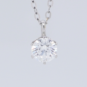 랩 다이아몬드 1캐럿 펜던트 목걸이 14K 화이트 골드