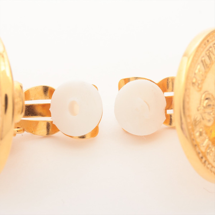 샤넬 코코마크 아이콘 마트라세백 골드도금 빈티지 귀걸이--6