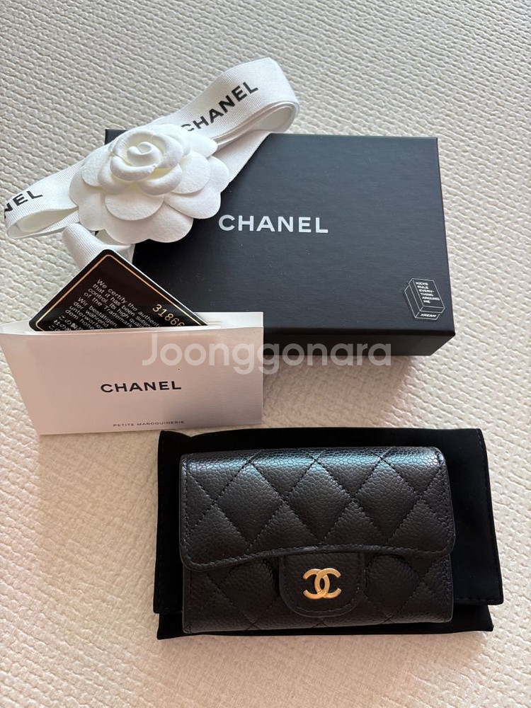 샤넬 클래식 똑딱이 카드지갑--0