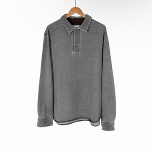 [52] 솔리드옴므 남성 가먼트다잉 워싱 카라 맨투맨 티셔츠 차콜 그레이