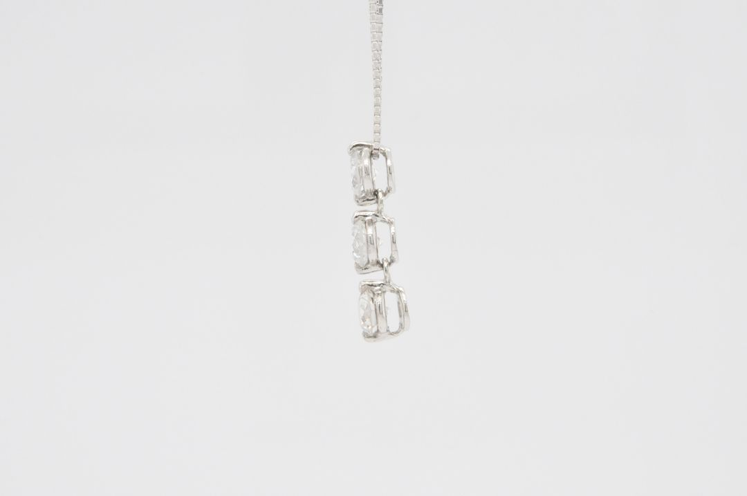 천연 다이아몬드 1캐럿 트릴로지 펜던트 백금 목걸이--1