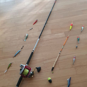 루어 낚시대 + 낚시릴 + 각종 루어+각종찌를함께판매합니다^^