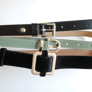 새상품) 소가죽벨트 벨벳벨트 카키색벨트