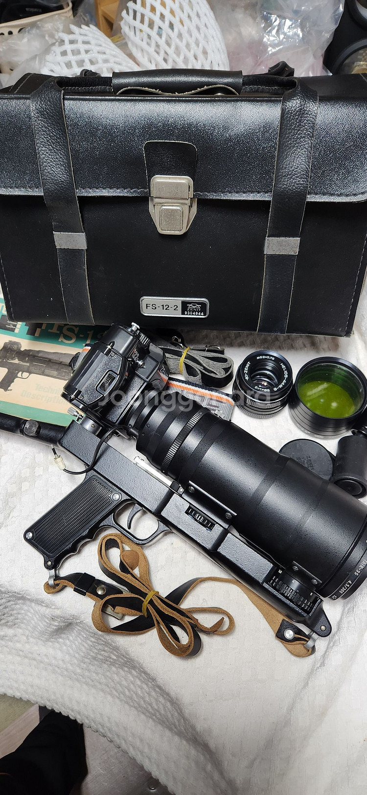 러시아 제니트 장총카메라,렌즈2개,카메라가방.--9