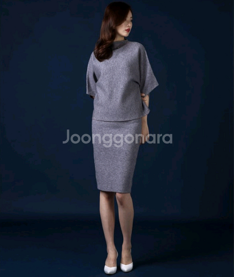 [새상품]가오리핏 니트 투피스--3