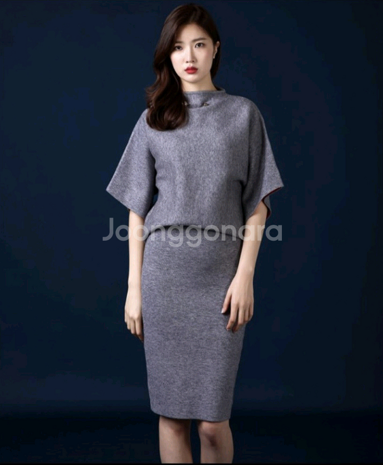 [새상품]가오리핏 니트 투피스--4