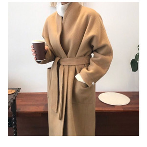카멜 베이지 알파카 울코트