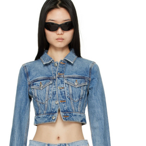 알렉산더왕 블루 트러커 크롭 데님 재킷